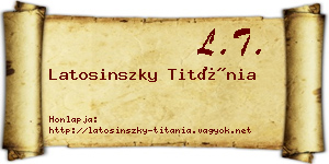 Latosinszky Titánia névjegykártya